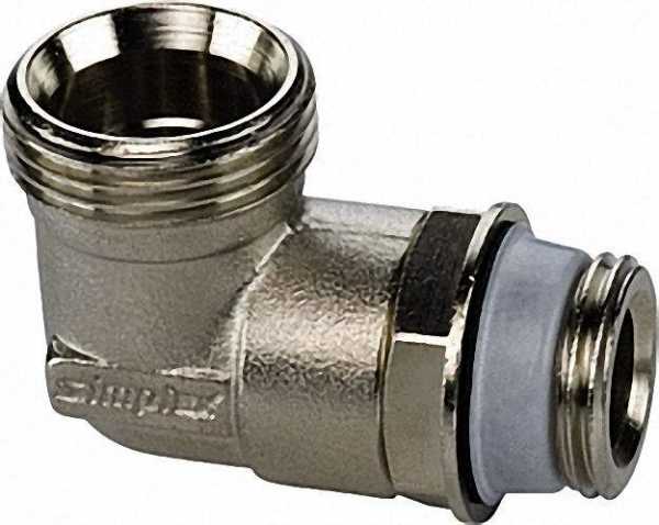 SIMPLEX Anschlusswinkel 1/2''x 3/4'' 1/2'' selbstdichtend 3/4'' Eurokonus venickelt