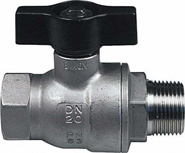 Edelstahlkugelhahn 1/4'' AG/IG mit Flügelgriff