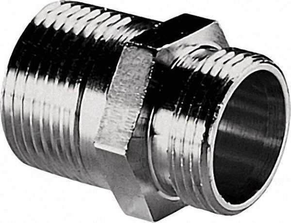 Schraubverbinder Durchgang AGxAG 1/2 AG x Eurokonus vernickelt