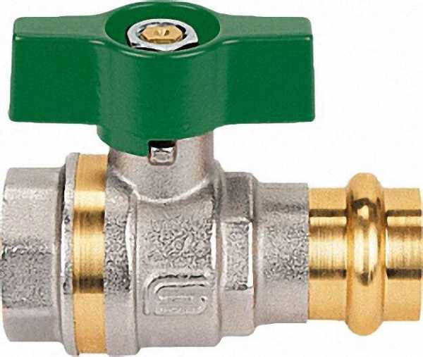 EFFEBI Messingkugelhahn IG Press Fitting mit Flügelgriff 22 x 3/4''