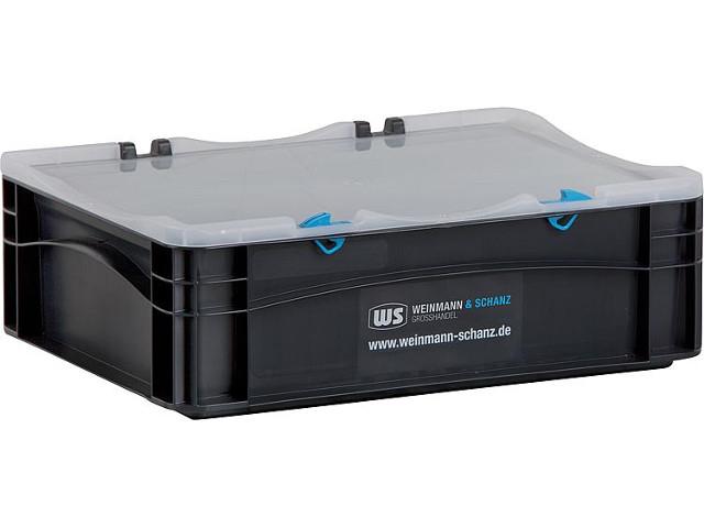 Transportbox WS schwarz 400x300x137mm mit Klarsichtdeckel Transportbox WS schwarz 400x300x137mm mit Klarsichtdeckel
