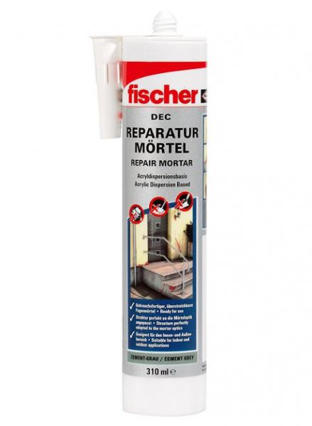 Fischer Reparaturmörtel, Express Cement Premium, DEC ZEG, zementgrau, Flexible Riss Versiegelung Innen und Außenbereich geeignet, 534474