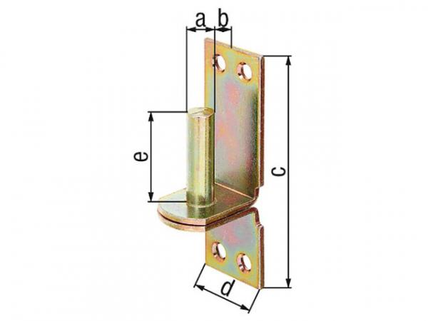 Kloben auf Platte, DII,d=13mm, 100x35mm, gelb verzinkt