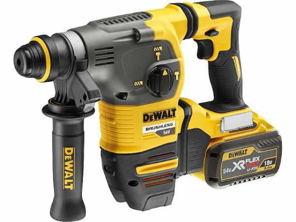 Akku-Bohr- und Meißelhammer DeWALT 54V DCH333X2 mit SDS-Plus Aufnahme u. 2x 9,0 Ah Akkus und Ladegerät