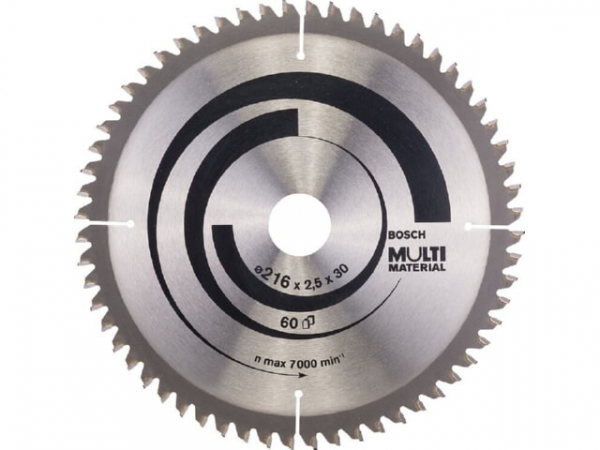 Kreissägeblatt d 216 x 30 x 2,5 mit 60 Zähne, für Aluminium und Nichteisenmetalle
