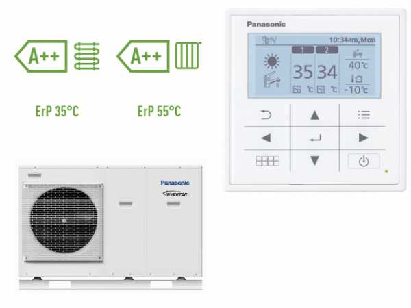 Panasonic Aquarea Luftwärmepumpe Monoblock Kompaktsysteme 230V 9 kW Inverter WH-MDC09H3E5