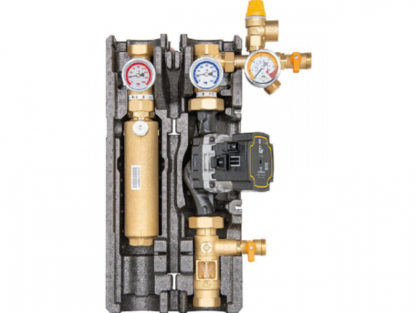 Solarstation Maxi Basic DN25(1'), 2 Strang, Flowmeter Grundfos UPM3 Solar 25-75