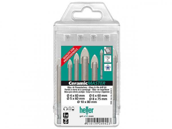 Glas- und Fliesenbohrer-Set HELLER QUICKBIT CERAMICMASTER 5-teilig d 4,5,6,8,10mm
