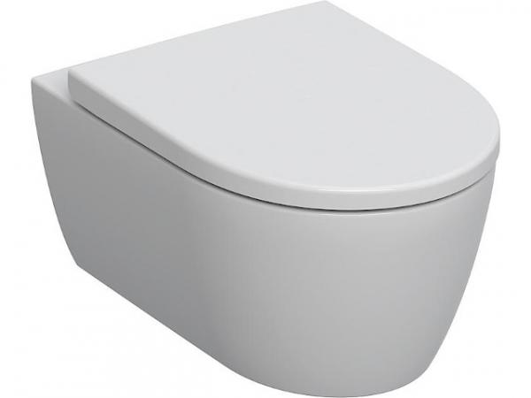 CombiPack Geberit Icon Wand- Tiefspül-WC, weiß, spülrandlos WC-Sitz Softclose, QuickRelease