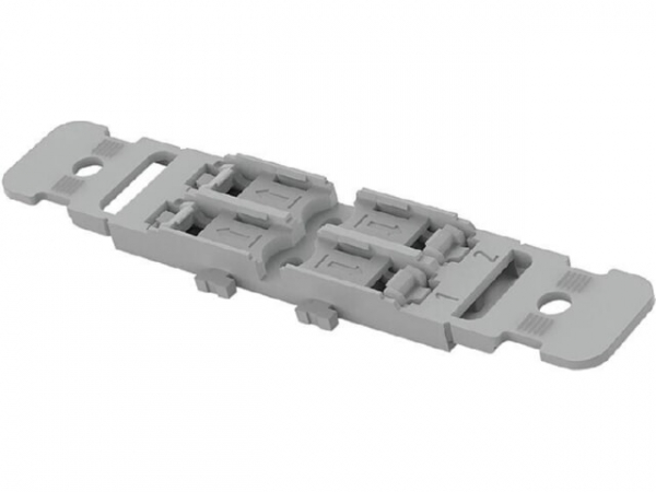 Wago Befestigungsadapter 2-fach mit Zugentlastung für Durchgangsverbinder mit Hebel 221-2502, für Schraubbefestigung VPE 25 Stück