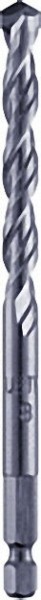 ALPEN Hartmetall-Universal- Bohrer mit 1/4''-Sechskantschaft d = 6mm
