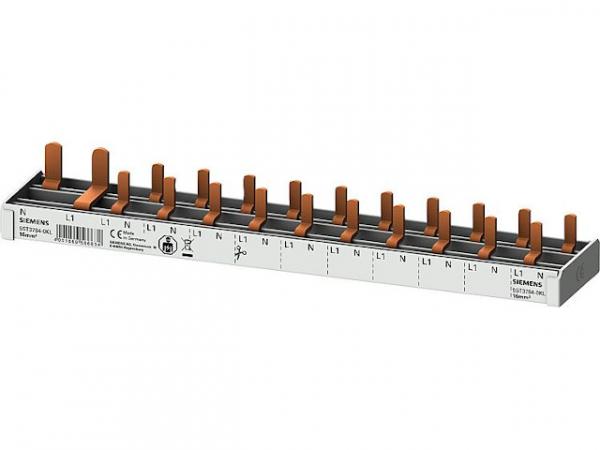 Stiftsammelschiene, 10mm² 1x FI 2pol. N-links 10x AFDD-LS Siemens 5ST3784-0KL (12TE)