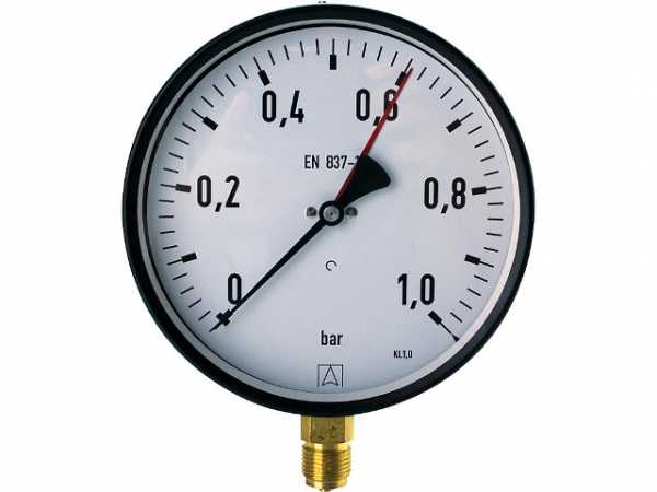 Manometer 0-0,6 bar 160mm für G1/2 DN 15 1/2" radial