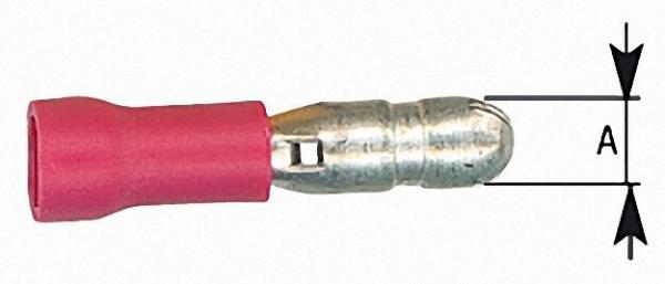 Rundstecker halbisoliert bis 1,5mm², 4,0mm Farbe rot, VPE = 100 Stück