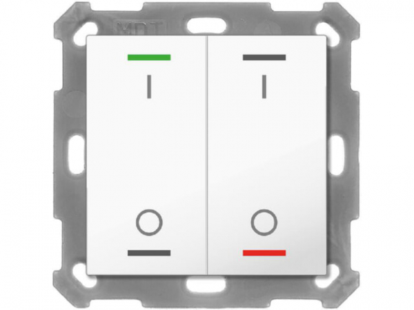 Taster Light 55 ohne Temperatursenor 2-fach, RGBW, Reinweiß glänzend, Schalten