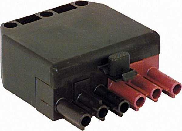 Stecker 6-polig schwarz/braun, 250/400V, 16A System Wieland