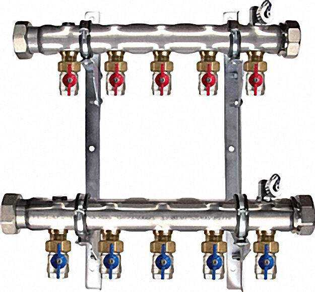 Soleverteiler 2'' für 10 Solekreise Baulänge 840mm Soleverteiler 2'' für 10 Solekreise Baulänge 840mm