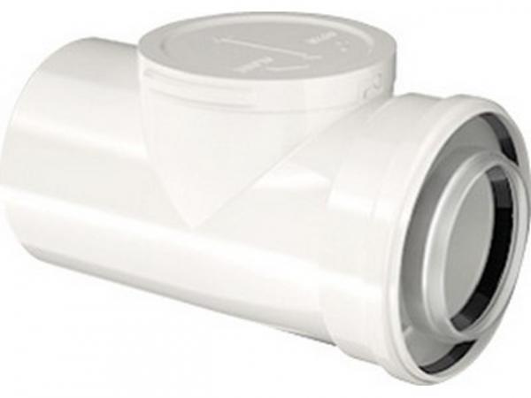 Buderus Konzentrisches Rohr, Prüföffnung, Ø 80/125 mm, weiß, 250 mm, 7738112666