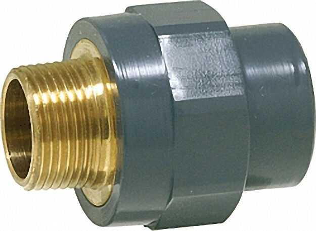 Pvc-u - Klebefitting Übergangs-Muffennippel, 63mm x 2'', AG, Rotguß ve Pvc-u - Klebefitting Übergangs-Muffennippel, 63mm x 2'', AG, Rotguß ve
