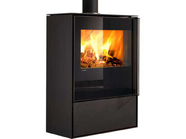 Buderus 7736603771 Kaminofen myCastle, 9 kW, black, ein Aufsatz mit Wärmespeicher-Modul