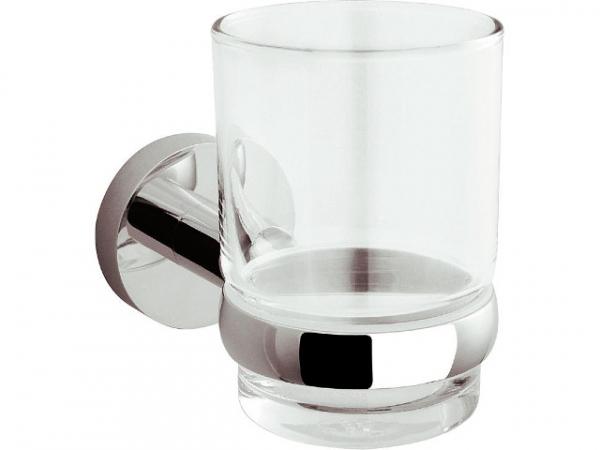 Glashalter EIGHT mit Glas klar, Metall verchromt, inkl. Befestigung