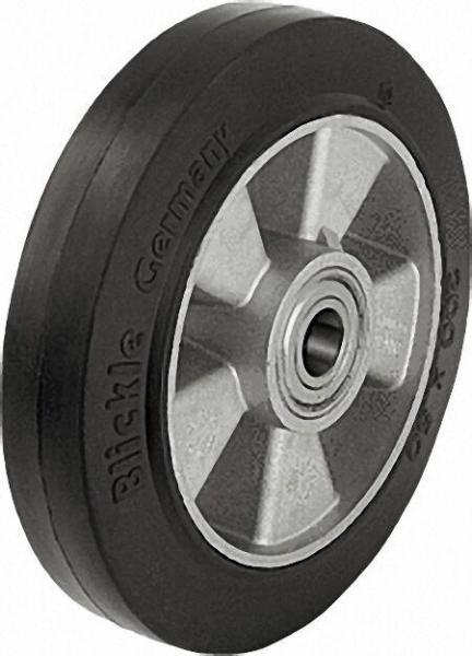 BLICKLE Schwerlast Vollgummireifen, Alukörper ALEV 100/15K Tragfähigkeit 180 kg Rad D= 100mm, Achslo