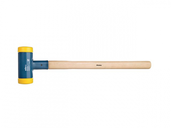 Wiha Vorschlaghammer rückschlagfrei, mittelhart mit Hickory-Holzstiel, Rund-Schlagkopf (02091) 100 mm