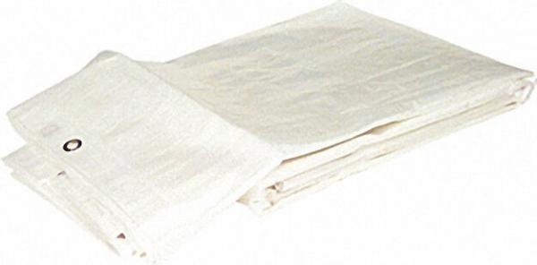 Gewebeplane aus HDPE-Bändchen- gewebe 160 g/qm mit Rand + Ösen 6 x 10m Farbe: weiß