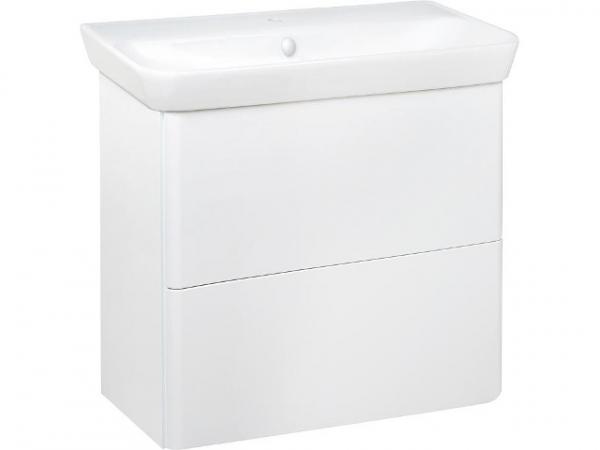 Waschtischunterschrank SURI2 mit Waschtisch aus Keramik, weiß Hochglanz, 2 Auszüge, 650x721x492mm