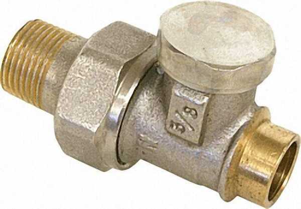 EVENES Heizkörperverschraubung Messing vernick. Durchgangsform R 1/2'' x 15