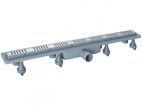 Duschrinne Basicflow Squares aus ABS, Einbauhöhe ab 70 mm, L- 700 mm, 900x250 mm