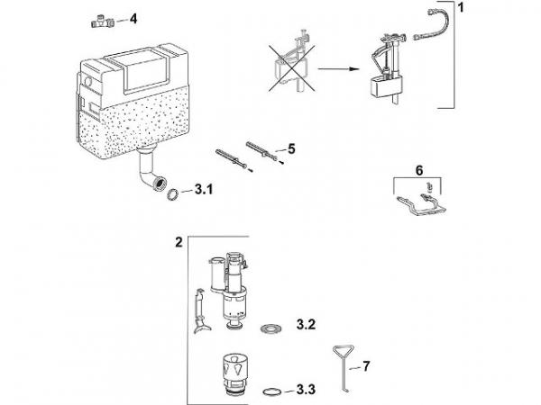 Dichtungs-Set mit O-Ring, Füllventilhalter Lippendichtring, Ablaufdichtung