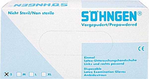 Einmal-Schutzhandschuhe Latex, leicht gepudert Gr,7-8 (mittel) VPE 100 Stück