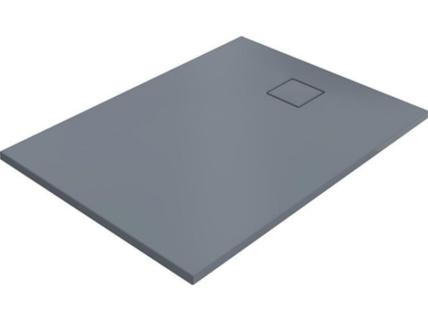 Duschwanne Hüppe EasyFlat Mineralguss grau matt 1400x900x30 mm Ablauf:kurze Seite