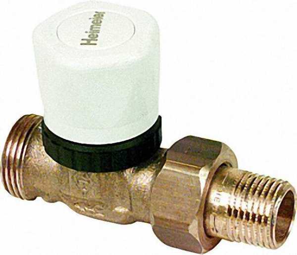 Vorlauf-Regulierventil DN 15 mit Thermostat Oberteil, Anschl. RP 1/2 ohne Handregulierkappe
