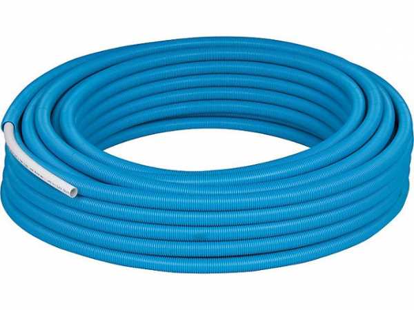 Alu-Verbundrohr PE-RT 20x2 mm Rolle 50 m im Schutzrohr blau Trinkwasser geeignet