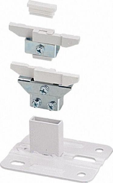 Standfix für Innenmontage weiß bestehend aus: Fuß, Konsole, Halter und Stopfen, Größe 80-100mm
