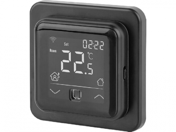 Raumthermostat digital unterputz C16 Wifi, Graphit Schwarz inkl. Bodensensor