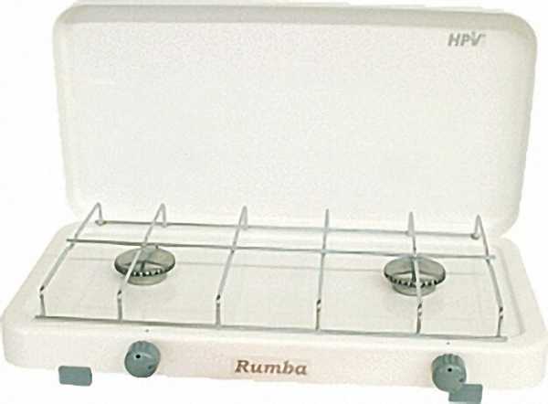 Zweiflamm-Kocher ''Rumba 2000WZ5'' Farbe weiß mit Deckel/B:510 T:300 H:100mm
