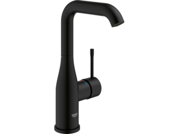 Waschtischmischer Grohe Essence L-Size, phantom black, seitliche Betätigung schwenkbar, ohne Ablaufgarnitur