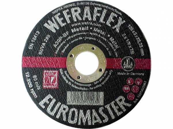 Trennscheibe Euromaster gerade für Metall 125x3x22mm