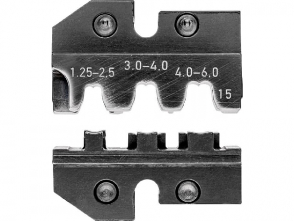 Crimpeinsatz für KNIPEX Crimp-Systemzange, Fahnenstecker und unisolierte offene Steckverbinder, 1,25 - 2,5 & 3,0 - 6,0