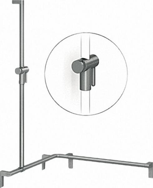 Duschhandlauf Serie Cavere aus Alu., Anthrazit-Metallic 95, 1100x1100x1200, mit Brausehalter+Befest.
