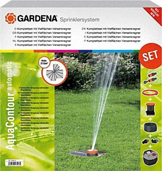 GARDENA komplett-Set mit Vielflächen-Versenkregner AquaContour automatic