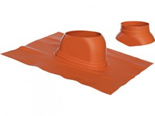 Buderus Universal-Dachziegel, Ø 125 mm, 5 °–25 °, rot, Regenkappe, 7738112513