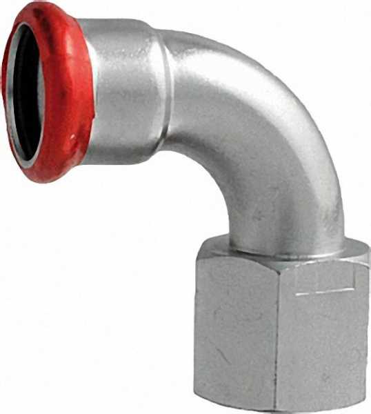 C-Stahl Pressfitting Übergangsbogen 90° mit IG 28mm x1/2''
