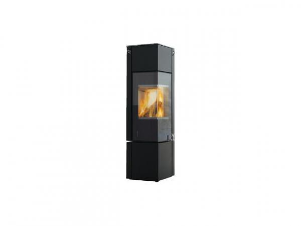 Buderus 7736660071 Kaminofen Club11, 5 kW, Glas black, Stahl black, drehbar, Wärmespeicher, raumluftunabhängig