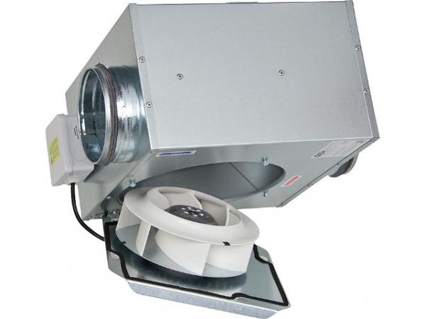 HELIOS 0130 Flach-Radialventilator schallgeschützt SlimVent SVS 125 B, 230 V 50 Hz, Kondensator IP 44