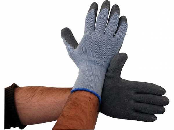 Schutzhandschuh Latexbeschichtet grau, L / Paar