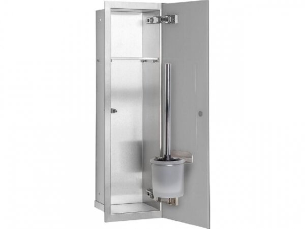 WC-Wandcontainer Edel.gebürstet Flat 600 1 graue Glastüre recht